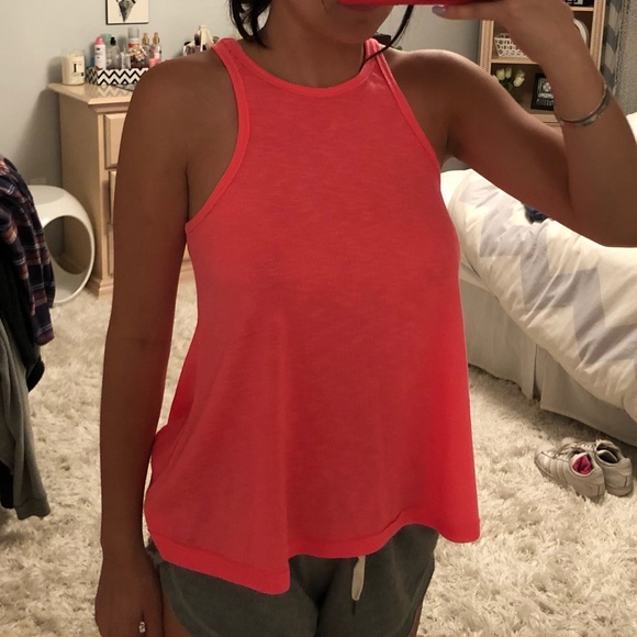 FREE PEOPLE never worn coral tank. - Picture 3 of 3